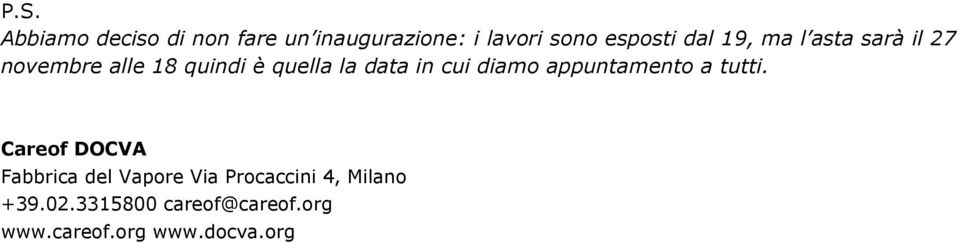 cui diamo appuntamento a tutti.