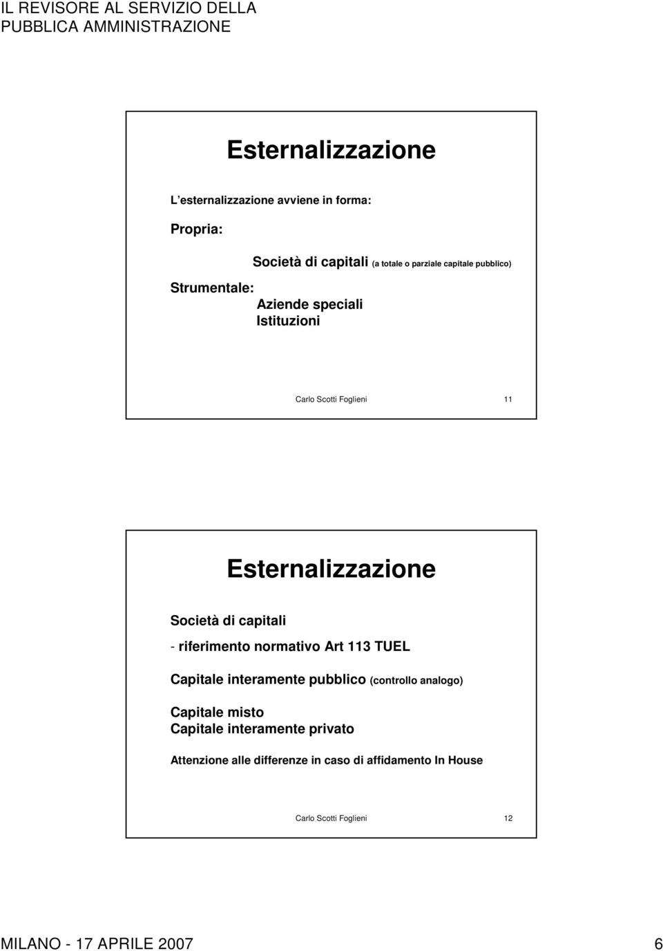 riferimento normativo Art 113 TUEL Capitale interamente pubblico (controllo analogo) Capitale misto Capitale