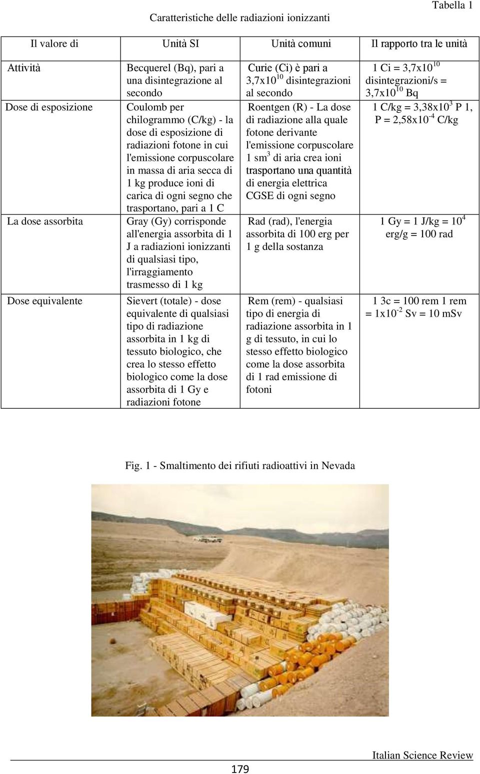 ogni segno che trasportano, pari a 1 C Gray (Gy) corrisponde all'energia assorbita di 1 J a radiazioni ionizzanti di qualsiasi tipo, l'irraggiamento trasmesso di 1 kg Sievert (totale) - dose