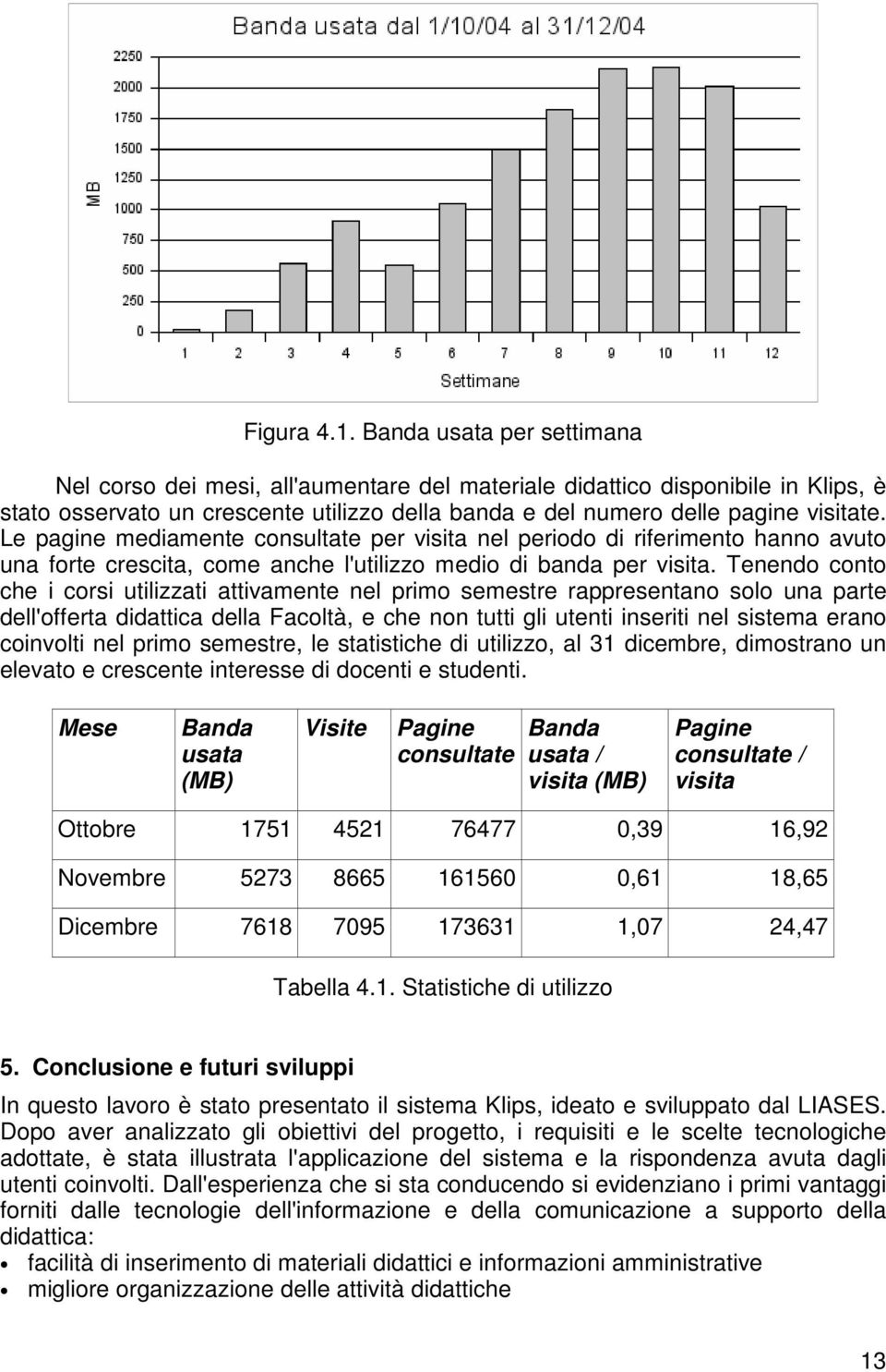 Le pagine mediamente consultate per visita nel periodo di riferimento hanno avuto una forte crescita, come anche l'utilizzo medio di banda per visita.