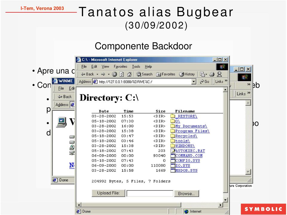 interfaccia HTML attraverso la quale è possibile sfogliare le directory del PC infetto.