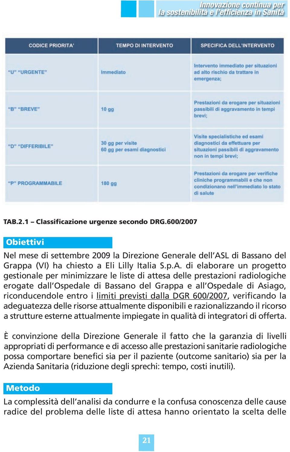 L di Bassano del Grappa (VI) ha chiesto a Eli Lilly Italia S.p.A.