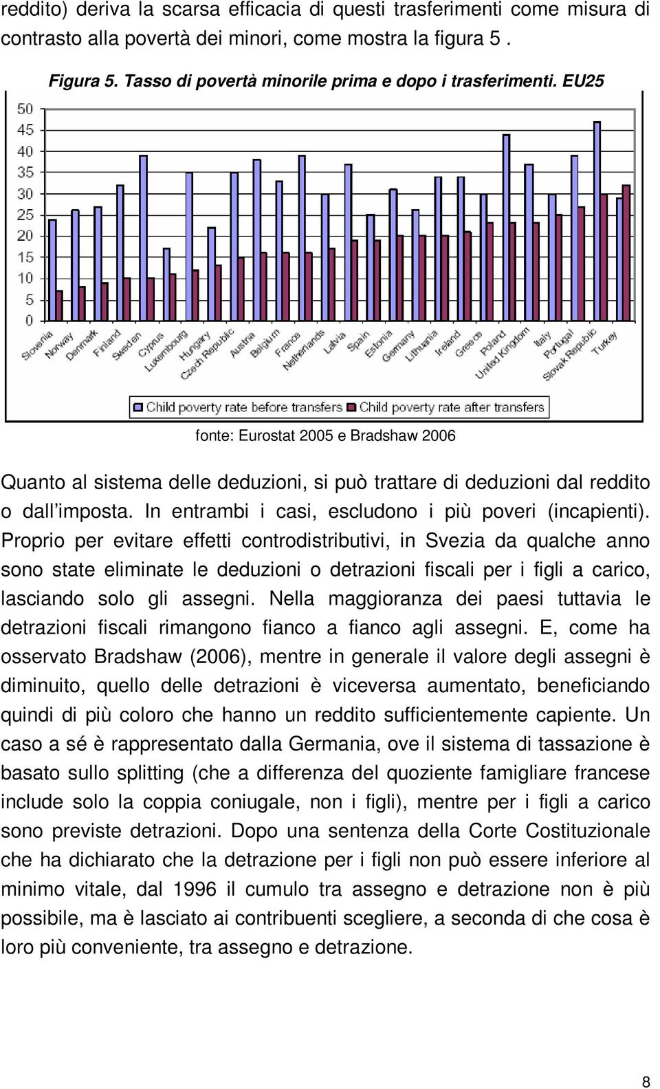 Proprio per evitare effetti controdistributivi, in Svezia da qualche anno sono state eliminate le deduzioni o detrazioni fiscali per i figli a carico, lasciando solo gli assegni.