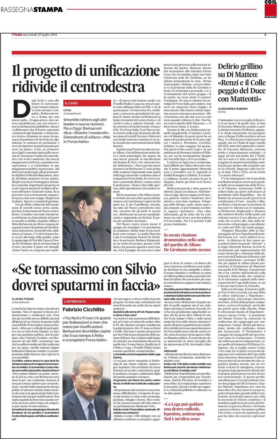 Lo dico peruna questionepolitica, cioè di principio» dice Fabrizio Cicchitto, con Berlusconi sin dal 1999, certamente uno che ha sofferto molto nel dirsi addio ma per cui, giura, «quella stagione