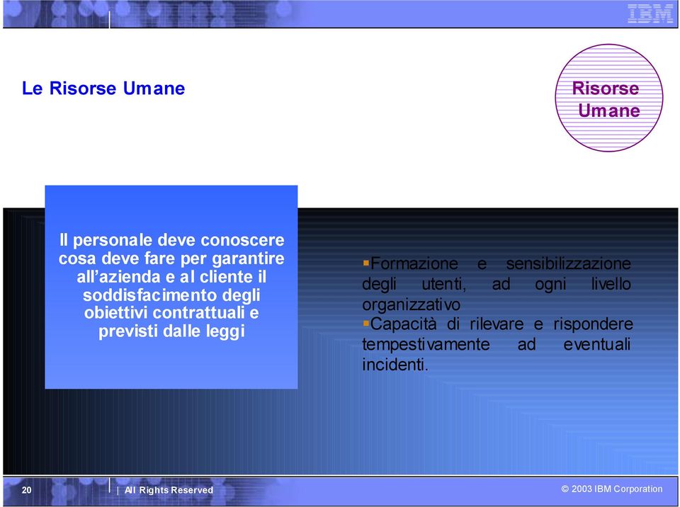 e previsti dalle leggi Formazione e sensibilizzazione degli utenti, ad ogni livello