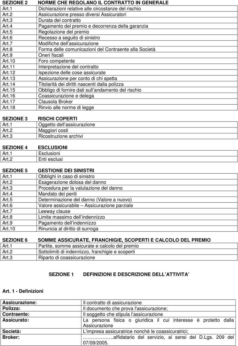 3 NORME CHE REGOLANO IL CONTRATTO IN GENERALE Dichiarazioni relative alle circostanze del rischio Assicurazione presso diversi Assicuratori Durata del contratto Pagamento del premio e decorrenza