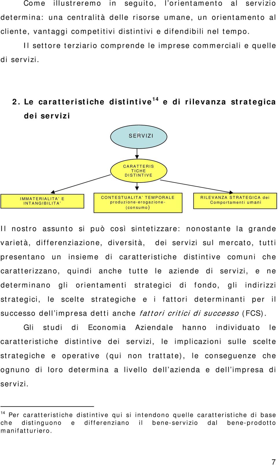 Le caratteristiche distintive 14 e di rilevanza strategica dei servizi I SERVIZI CARATTERIS TICHE DISTINTIVE IMMATERIALITA E INTANGIBILITA CONTESTUALITA TEMPORALE produzione-erogazione- (consumo)