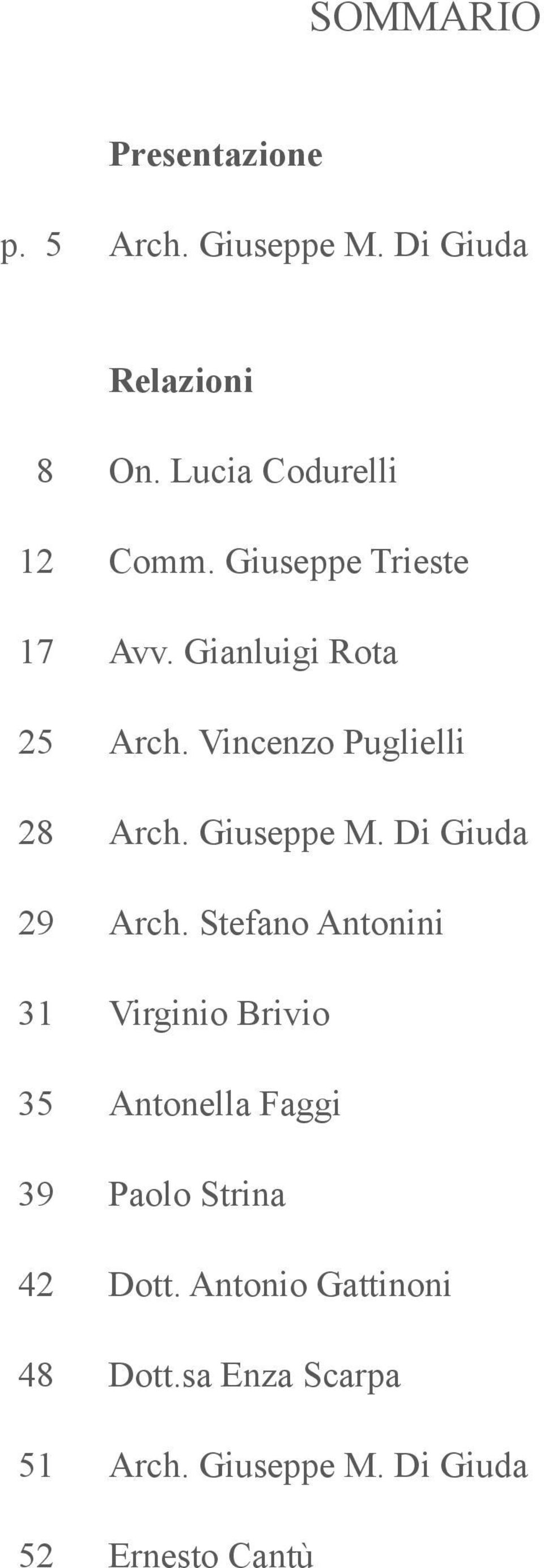 Vincenzo Puglielli 28 Arch. Giuseppe M. Di Giuda 29 Arch.