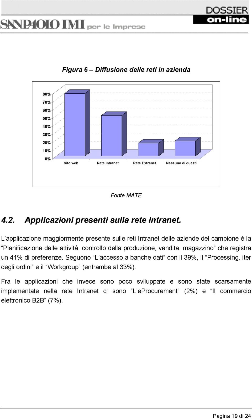 registra un 41% di preferenze. Seguono L accesso a banche dati con il 39%, il Processing, iter degli ordini e il Workgroup (entrambe al 33%).