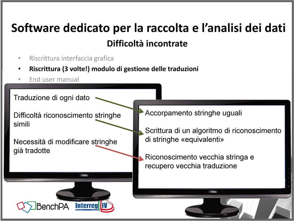 riconoscimento stringhe simili Necessità di modificare stringhe già tradotte Accorpamento stringhe