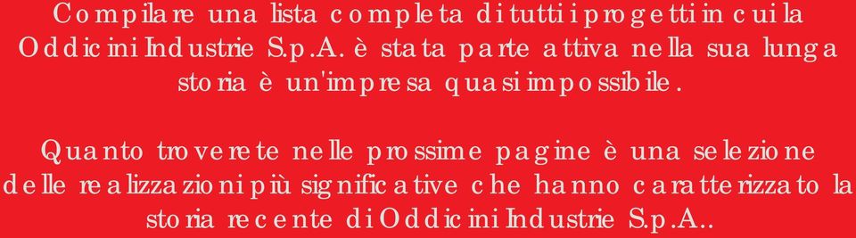 Quanto troverete nelle prossime pagine è una selezione delle realizzazioni più