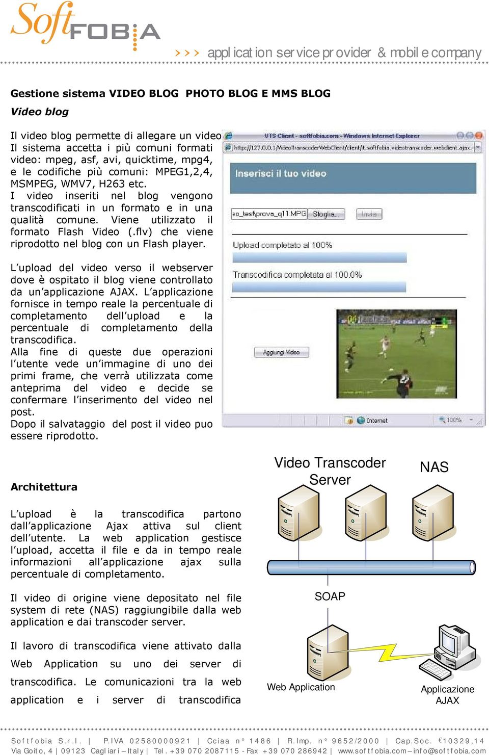 I video inseriti nel blog vengono transcodificati in un formato e in una qualità comune. Viene utilizzato il formato Flash Video (.flv) che viene riprodotto nel blog con un Flash player.