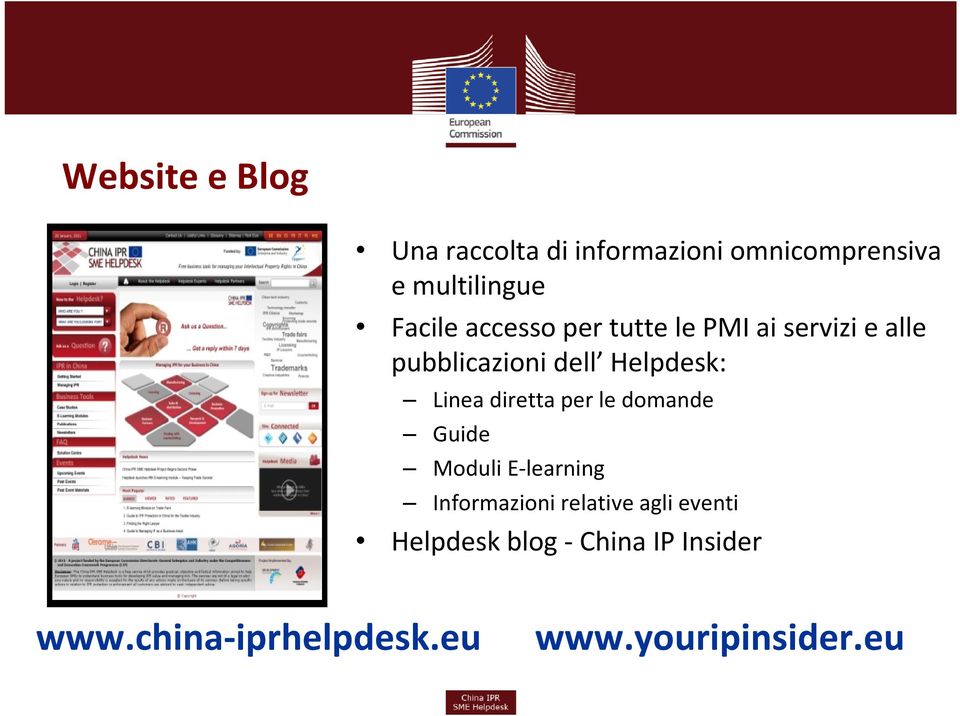 Linea diretta per le domande Guide Moduli E learning Informazioni relative