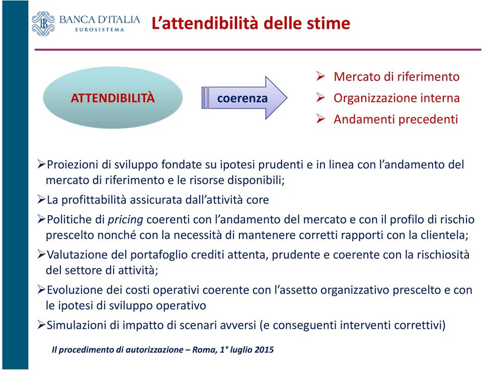 con la necessità di mantenere corretti rapporti con la clientela; Valutazione del portafoglio crediti attenta, prudente e coerente con la rischiosità del settore di attività; Evoluzione dei costi