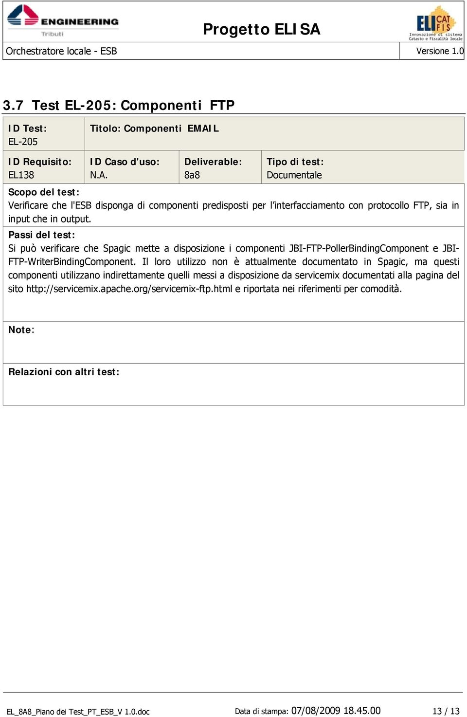 Il loro utilizzo non è attualmente documentato in Spagic, ma questi componenti utilizzano indirettamente quelli messi a disposizione da servicemix documentati alla