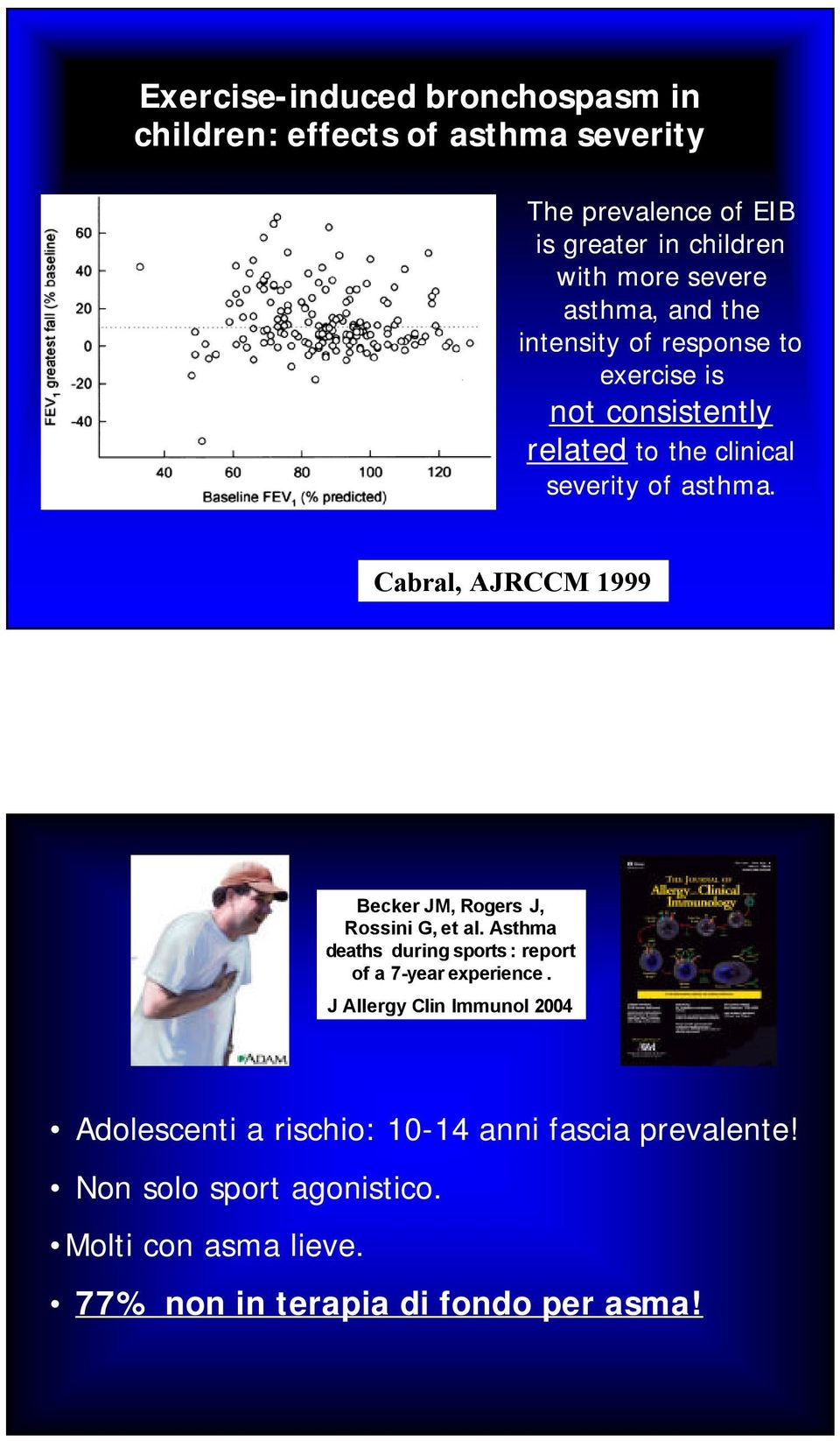 Cabral, AJRCCM 1999 Becker JM, Rogers J, Rossini G, et al. Asthma deaths during sports : report of a 7-year experience.