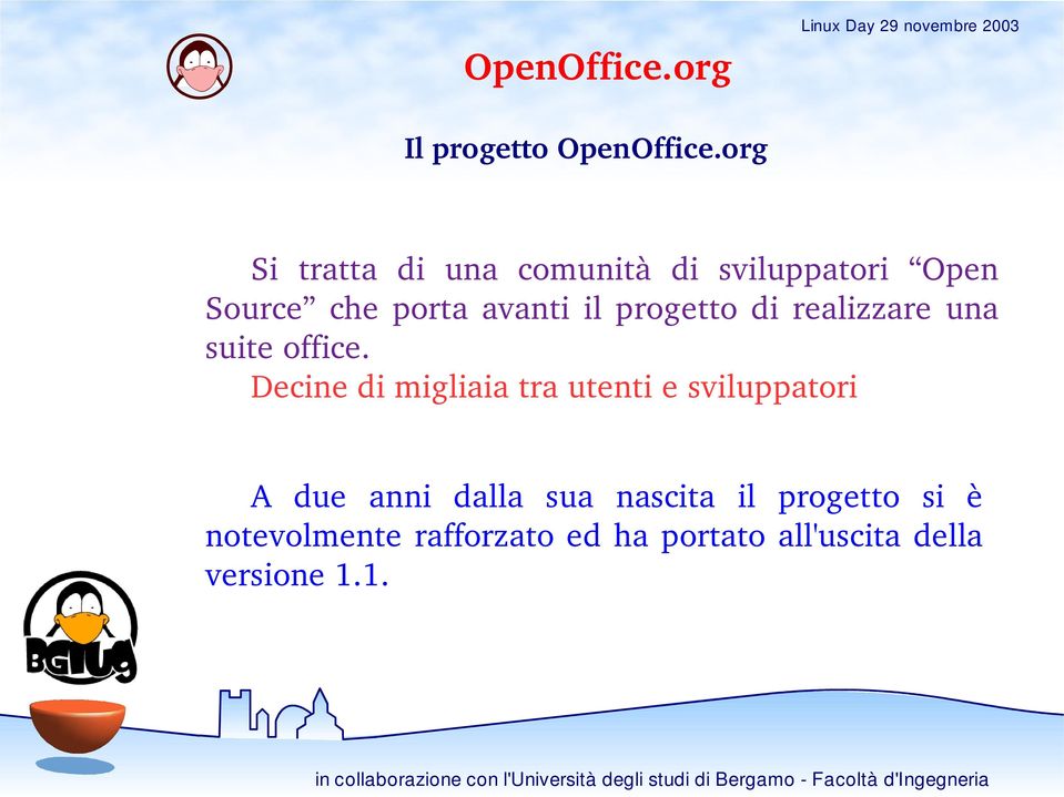 il progetto di realizzare una suite office.