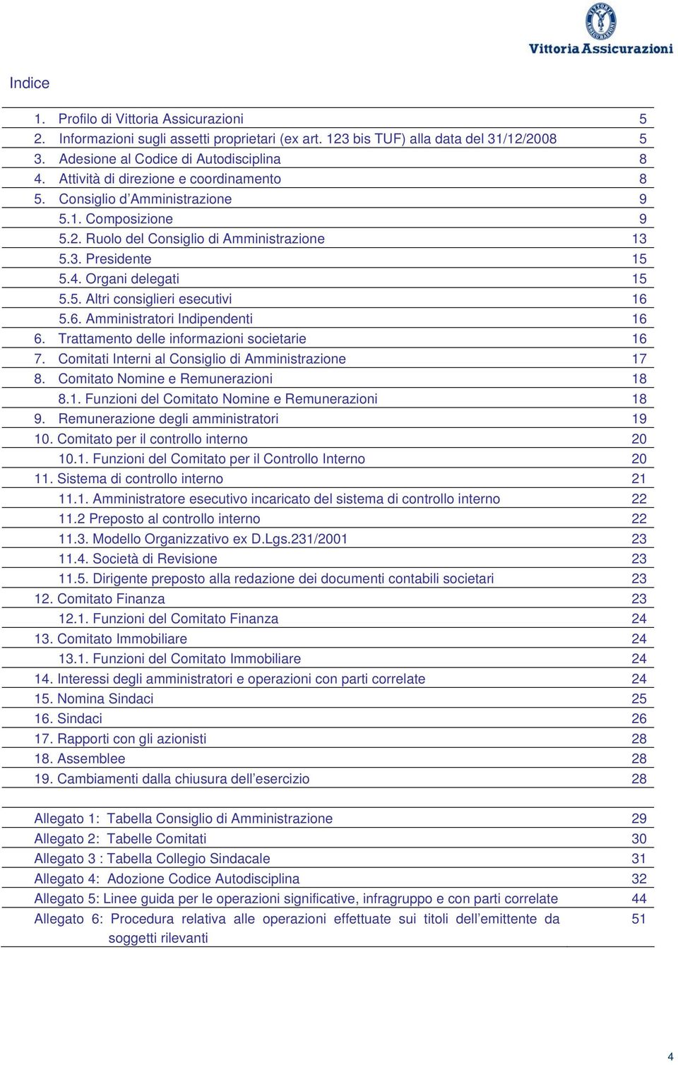 6. Amministratori Indipendenti 16 6. Trattamento delle informazioni societarie 16 7. Comitati Interni al Consiglio di Amministrazione 17 8. Comitato Nomine e Remunerazioni 18 8.1. Funzioni del Comitato Nomine e Remunerazioni 18 9.