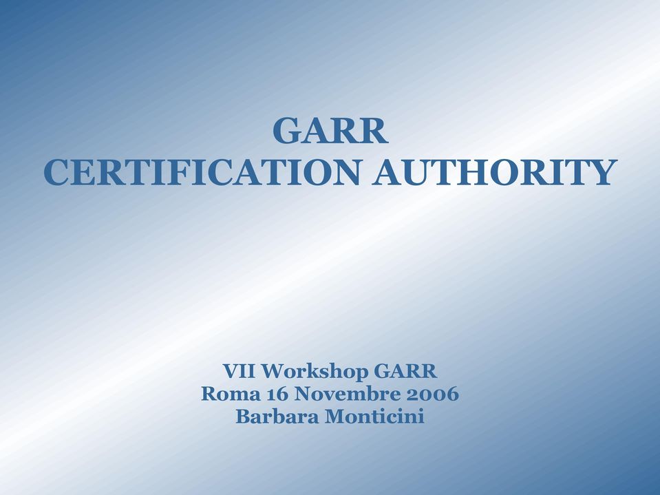 Workshop GARR Roma 16