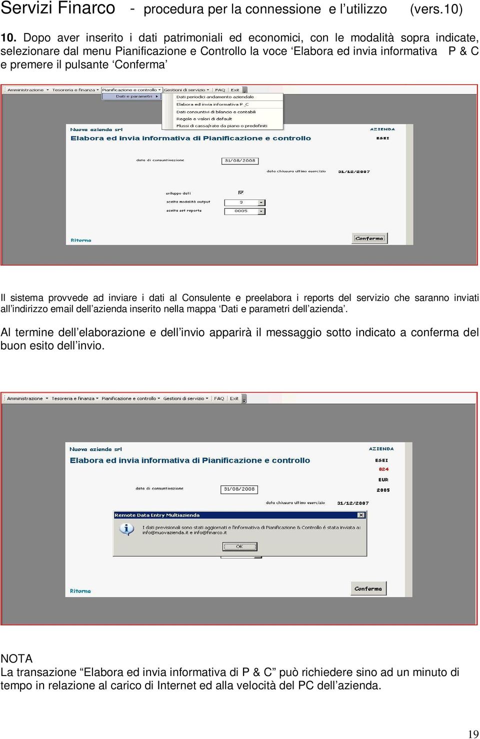 azienda inserito nella mappa Dati e parametri dell azienda.