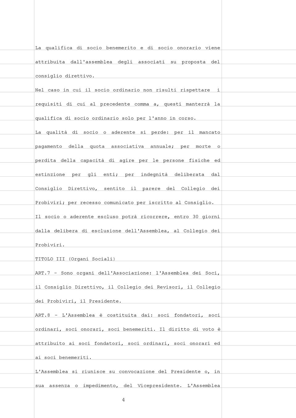 La qualità di socio o aderente si perde: per il mancato pagamento della quota associativa annuale; per morte o perdita della capacità di agire per le persone fisiche ed estinzione per gli enti; per