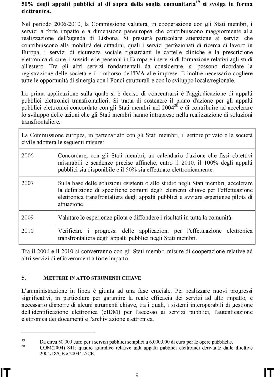 dell'agenda di Lisbona.