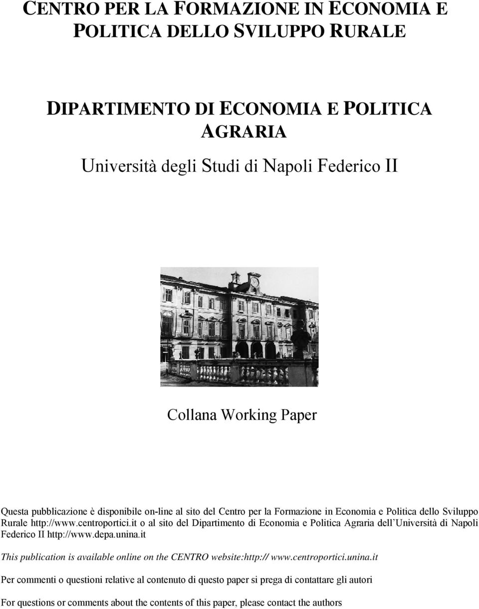 it o al sito del Dipartimento di Economia e Politica Agraria dell Università di Napoli Federico II http://www.depa.unina.