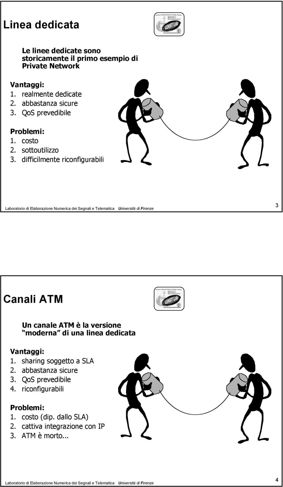 difficilmente riconfigurabili 3 Canali ATM Un canale ATM è la versione moderna di una linea dedicata Vantaggi: 1.