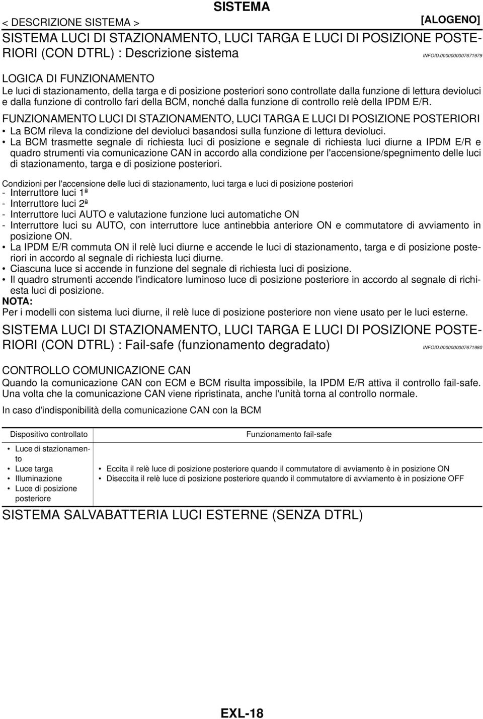 E/R. FUNZIONMENTO LUI I STZIONMENTO, LUI TRG E LUI I POSIZIONE POSTERIORI La M rileva la condizione del devioluci basandosi sulla funzione di lettura devioluci.