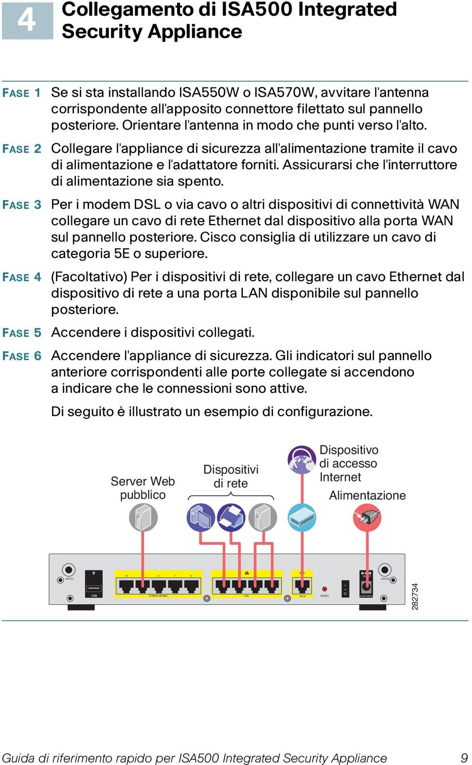 Collegare l'appliance di sicurezza all'alimentazione tramite il cavo di alimentazione e l'adattatore forniti. Assicurarsi che l'interruttore di alimentazione sia spento.