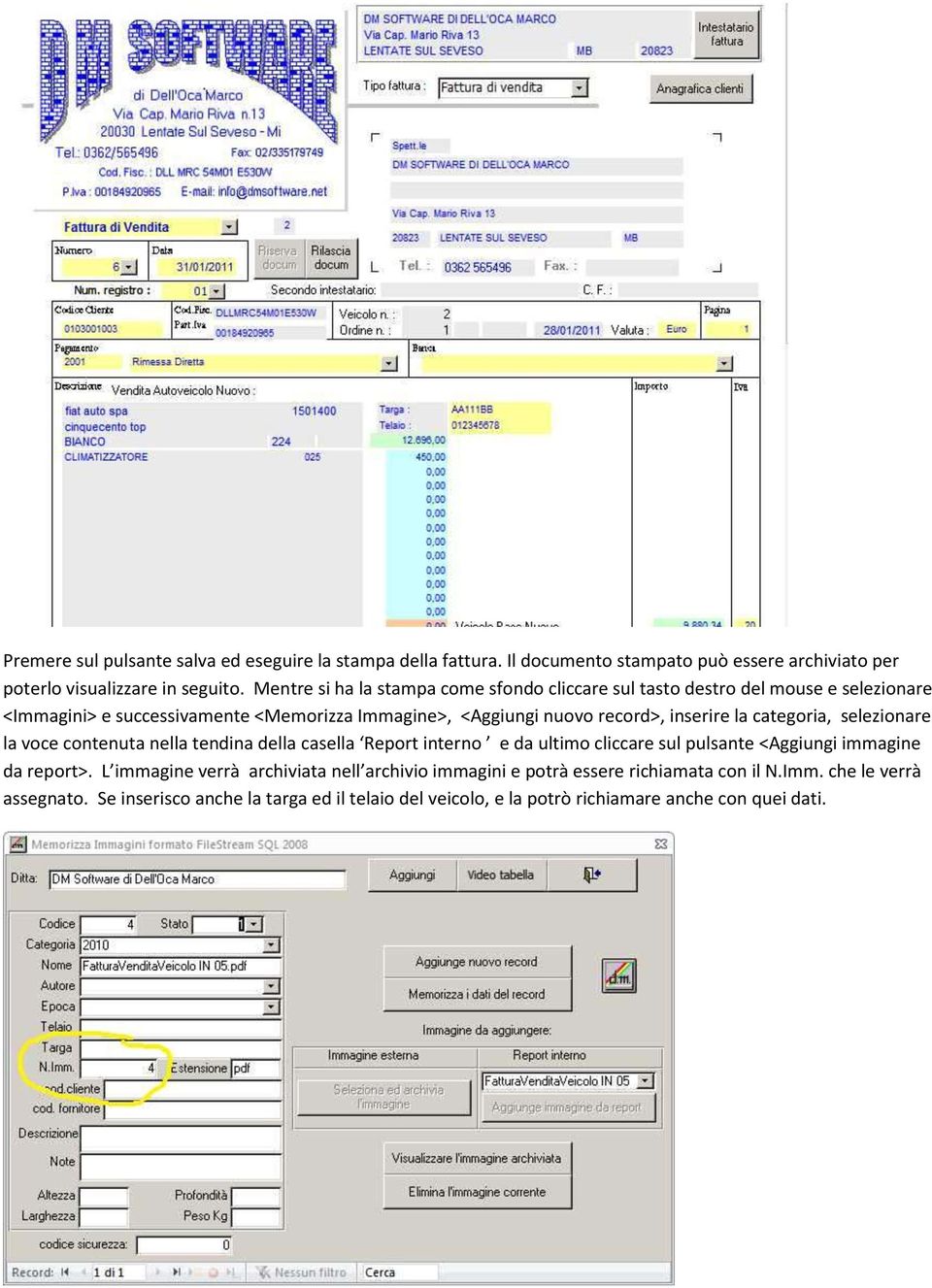 la categoria, selezionare la voce contenuta nella tendina della casella Report interno e da ultimo cliccare sul pulsante <Aggiungi immagine da report>.