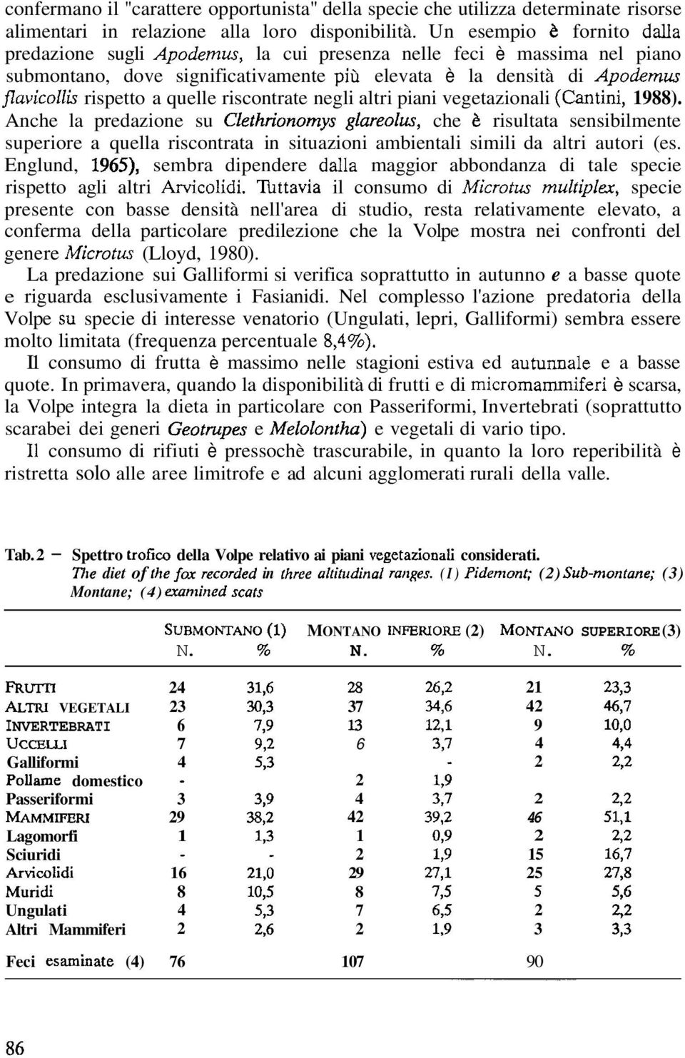 s rispetto a quelle riscontrate negli altri piani vegetazionali (Catini, 88).