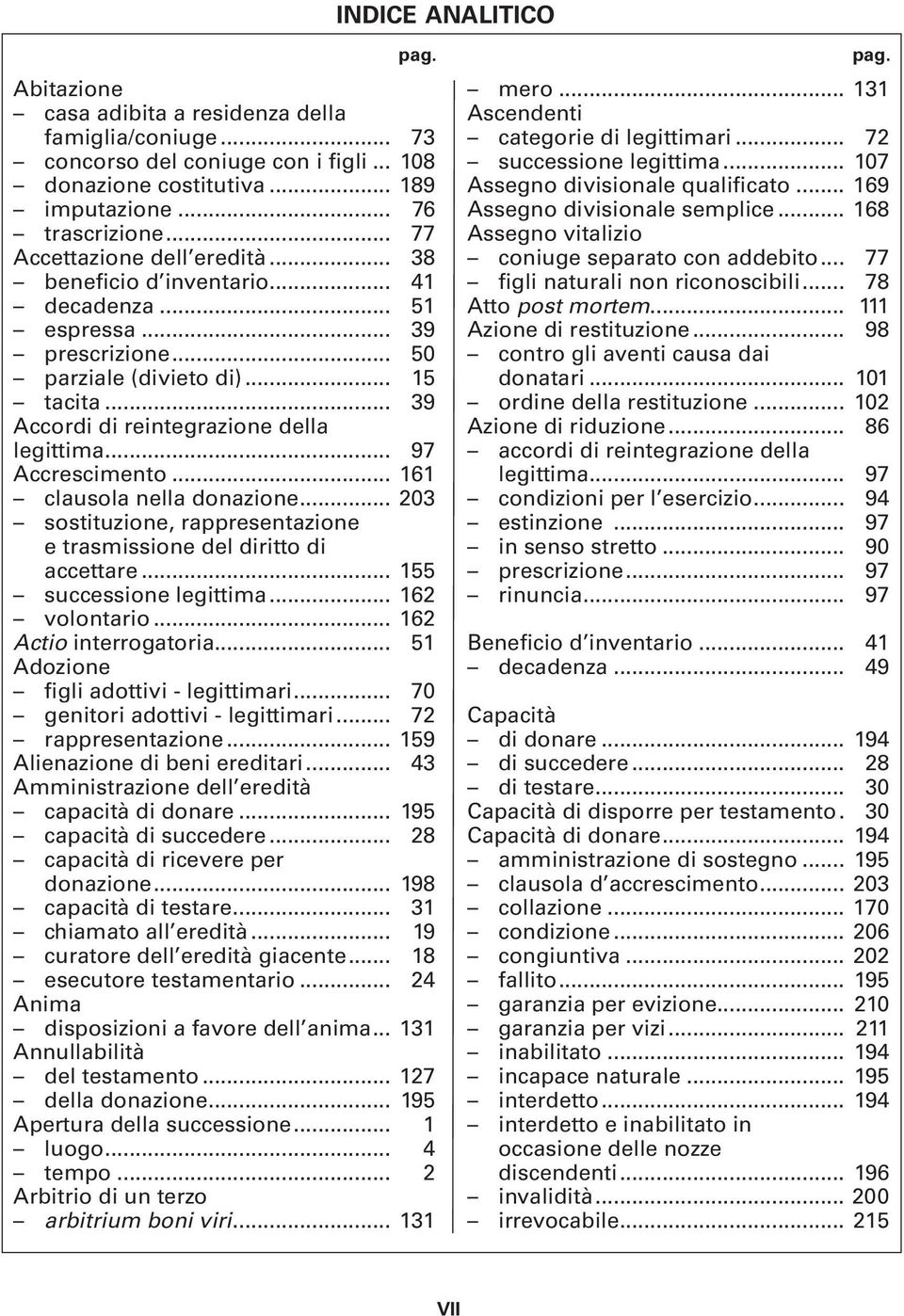 .. 97 Accrescimento... 161 clausola nella donazione... 203 sostituzione, rappresentazione e trasmissione del diritto di accettare... 155 successione legittima... 162 volontario.