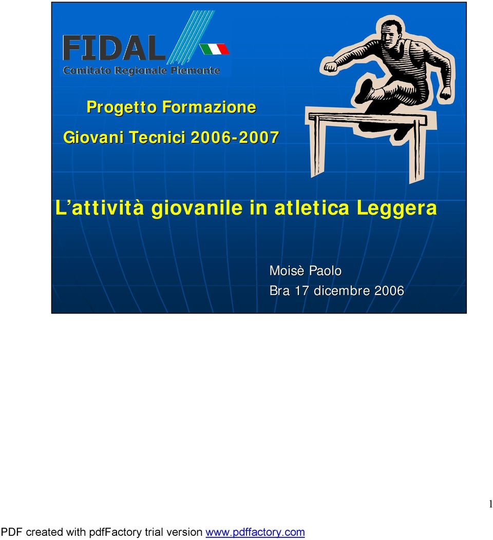 attività giovanile in atletica