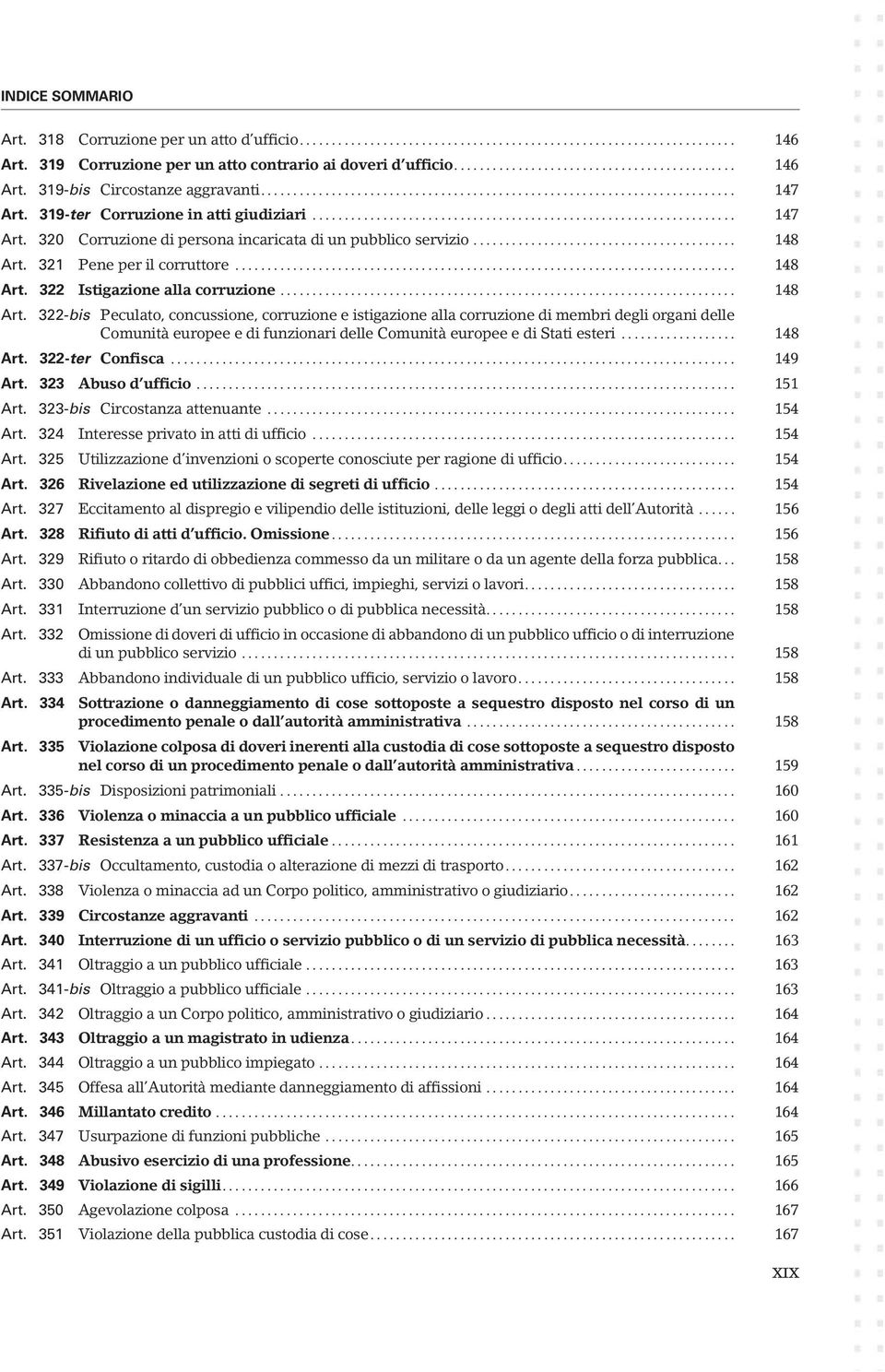 .. 148 Art. 322-bis Peculato, concussione, corruzione e istigazione alla corruzione di membri degli organi delle Comunità europee e di funzionari delle Comunità europee e di Stati esteri... 148 Art. 322-ter Confisca.