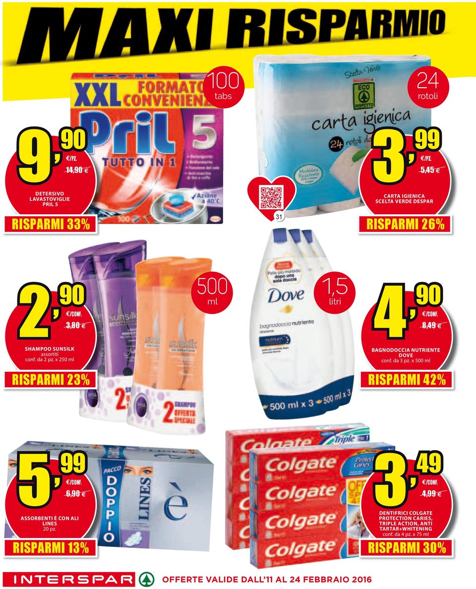 x 250 ml 500 ml 1,5 litri 4,90 /CONF. 8,49 BAGNODOCCIA NUTRIENTE DOVE conf. da 3 pz.