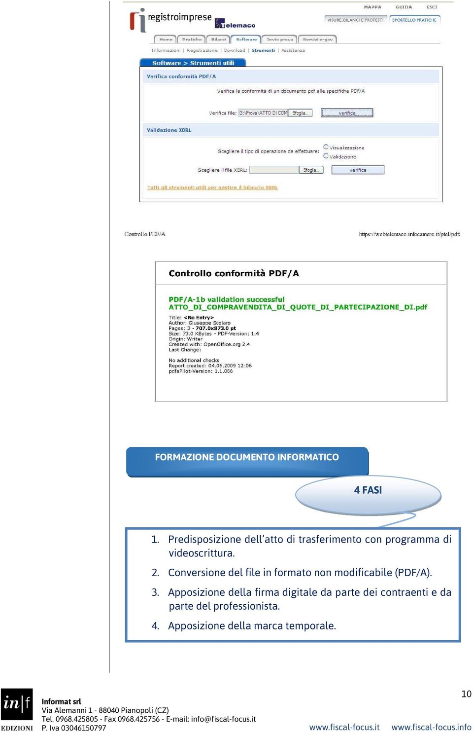 Conversione del file in formato non modificabile (PDF/A). 3.