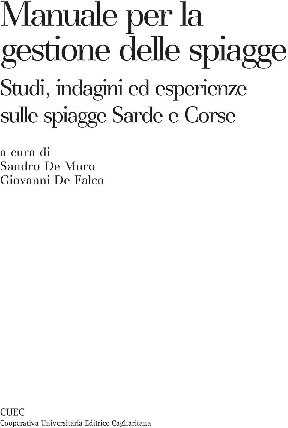 Corse a cura di Sandro De Muro Giovanni De