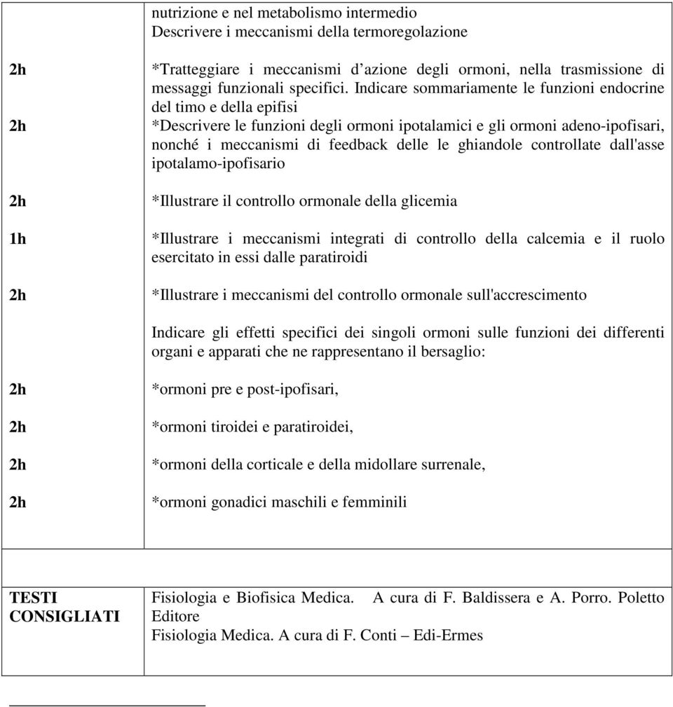 controllate dall'asse ipotalamo-ipofisario *Illustrare il controllo ormonale della glicemia *Illustrare i meccanismi integrati di controllo della calcemia e il ruolo esercitato in essi dalle