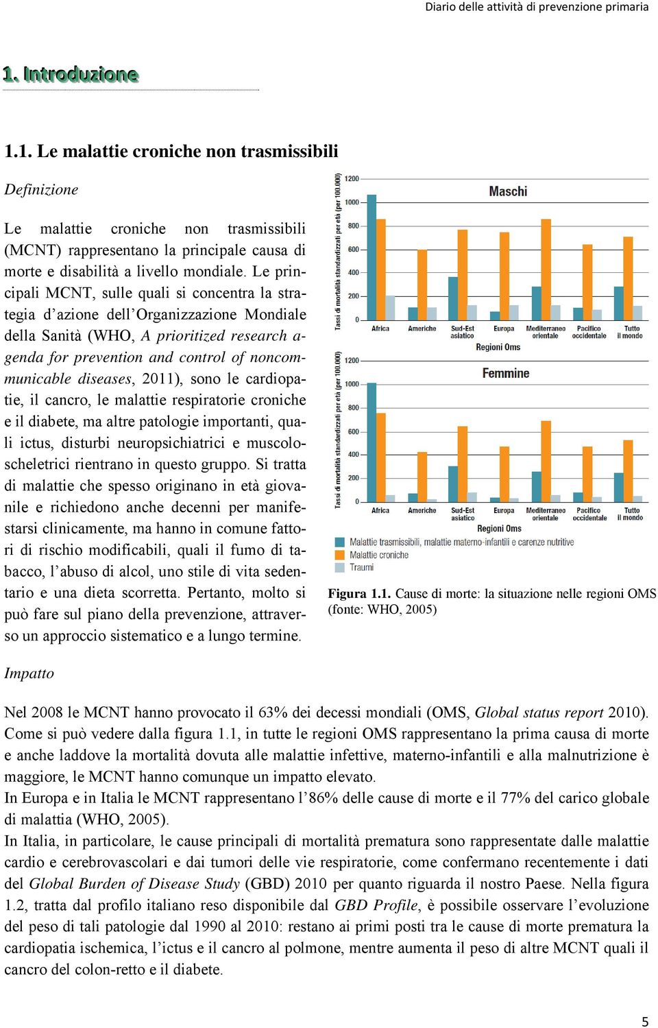 Le principali MCNT, sulle quali si concentra la strategia d azione dell Organizzazione Mondiale della Sanità (WHO, A prioritized research a- genda for prevention and control of noncommunicable