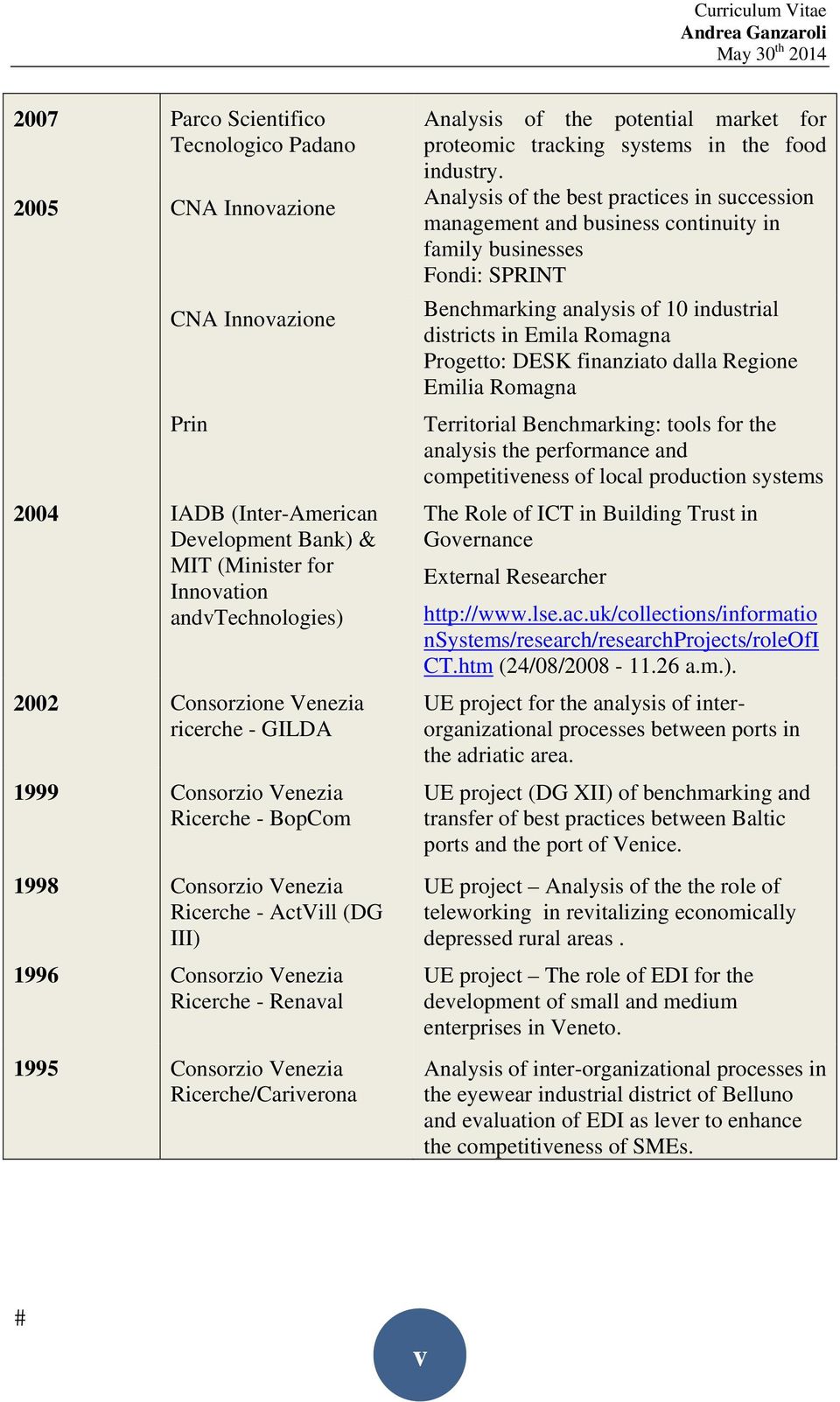 Ricerche/Cariverona Analysis of the potential market for proteomic tracking systems in the food industry.