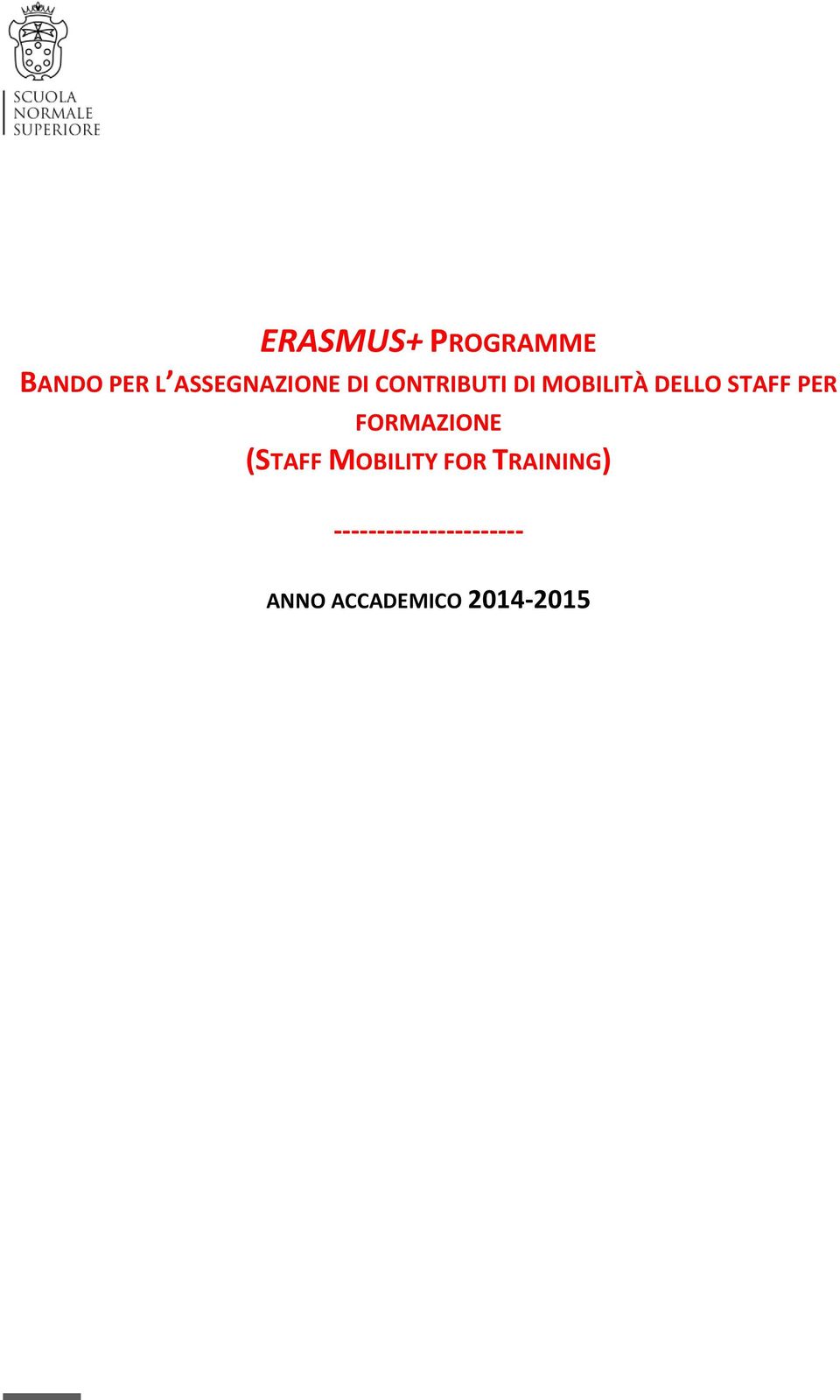 FORMAZIONE (STAFF MOBILITY FOR TRAINING)