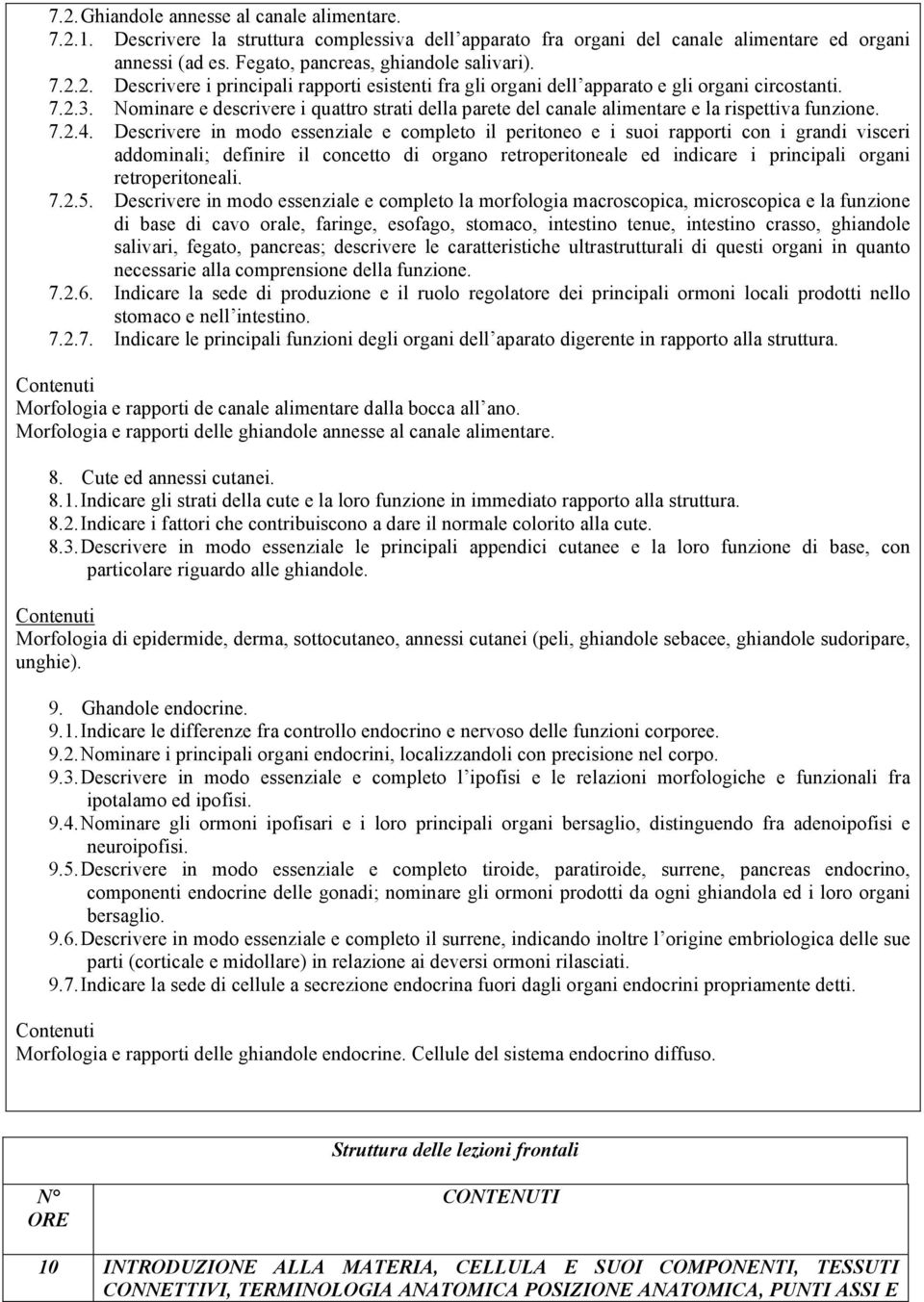 Nominare e descrivere i quattro strati della parete del canale alimentare e la rispettiva funzione. 7.2.4.