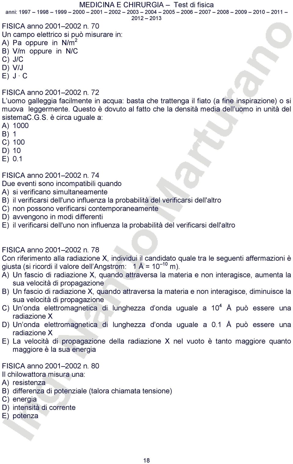 1 FISICA anno 2001 2002 n.