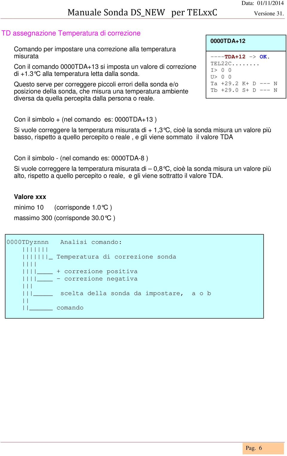 Questo serve per correggere piccoli errori della sonda e/o posizione della sonda, che misura una temperatura ambiente diversa da quella percepita dalla persona o reale. 0000TDA+12 ----TDA+12 -> OK.