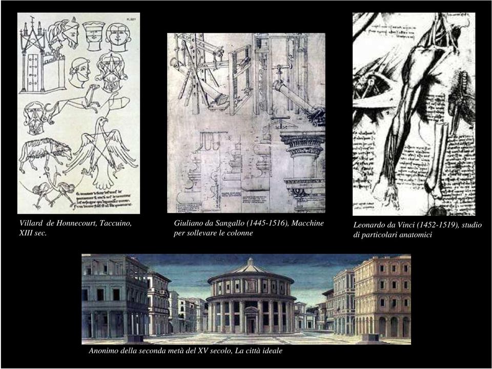 le colonne Leonardo da Vinci (1452-1519), studio di