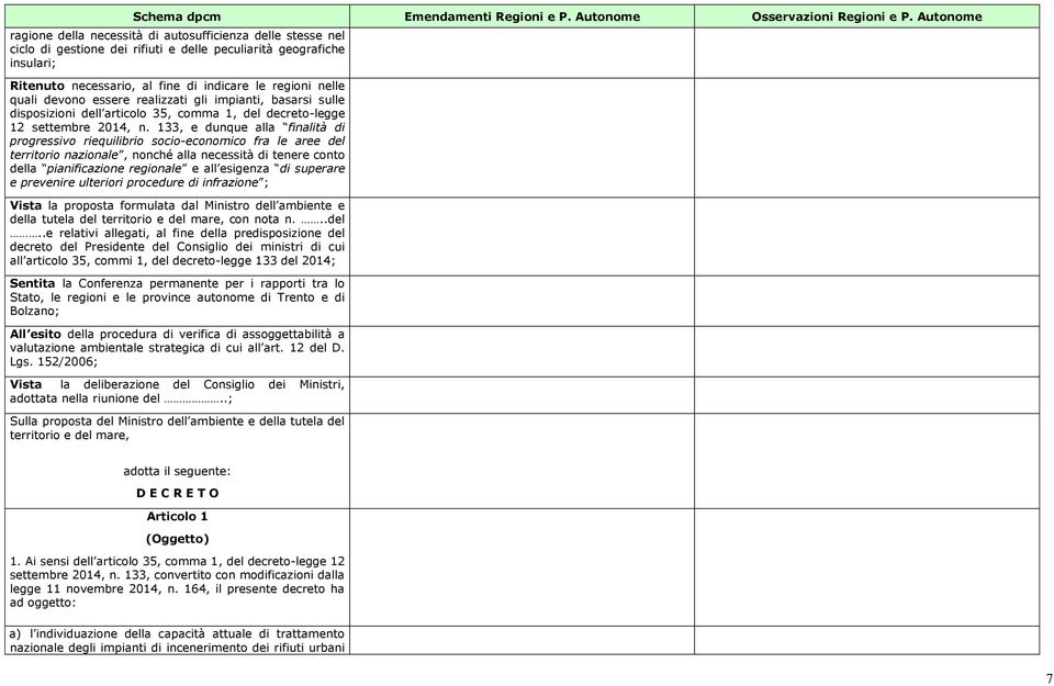 quali devono essere realizzati gli impianti, basarsi sulle disposizioni dell articolo 35, comma 1, del decreto-legge 12 settembre 2014, n.