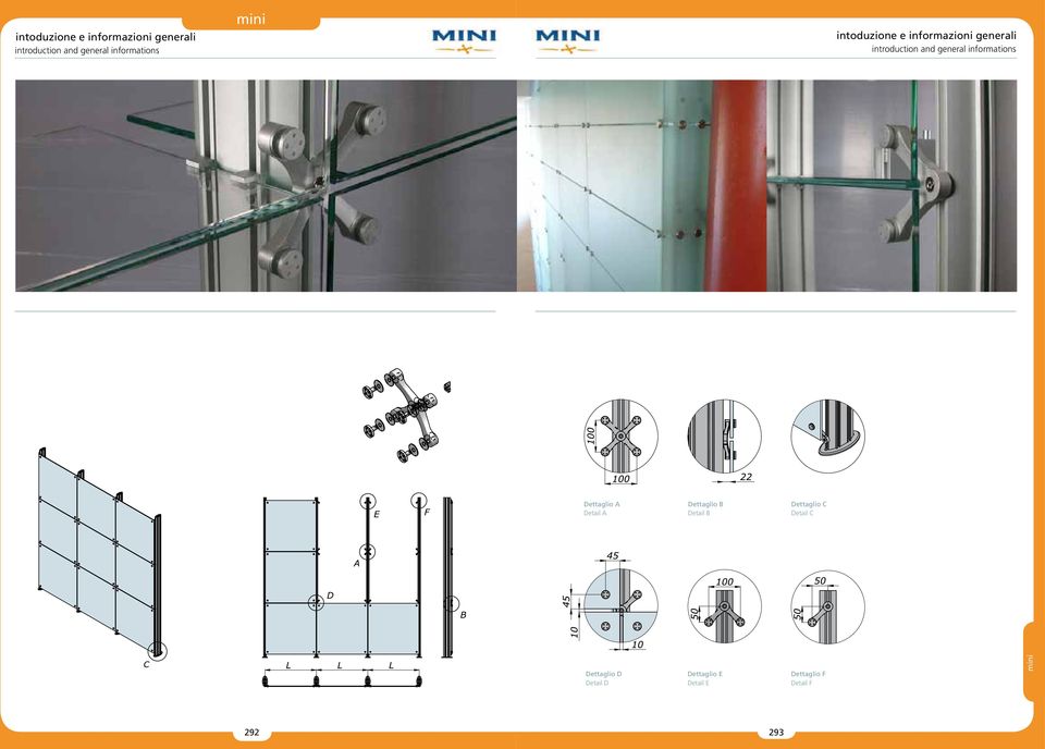 Dettaglio C Detail C Dettaglio D Detail D Dettaglio E Detail E