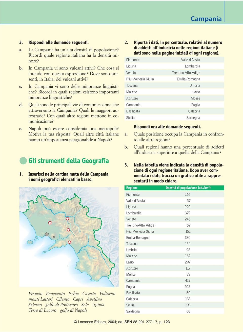 Ricordi in quali regioni esistono importanti minoranze linguistiche? d. Quali sono le principali vie di comunicazione che attraversano la Campania? Quali le maggiori autostrade?