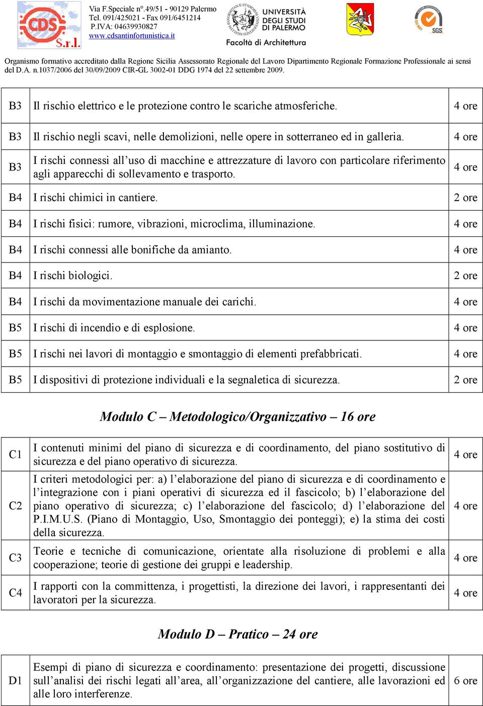 B4 I rischi fisici: rumore, vibrazioni, microclima, illuminazione. B4 I rischi connessi alle bonifiche da amianto. B4 I rischi biologici. B4 I rischi da movimentazione manuale dei carichi.